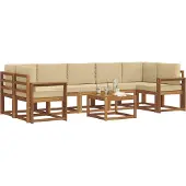 vidaXL Outdoor-Sofagarnitur 8 Stk. Natur und Beige