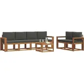 vidaXL Outdoor-Sofagarnitur 7 stk. Natur und Anthrazit