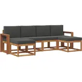 vidaXL Outdoor-Sofagarnitur 6 stk. Natur und Anthrazit