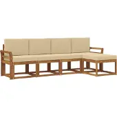 vidaXL Outdoor-Sofagarnitur 5 stk. Natur und Beige