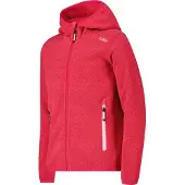 CMP Mädchen Fleece Jacke Fix Hood 3H19825-13CU 116 - Carminio-Pink - 116