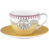 Pip studio Kaffeebecher Home Tasse und Untertasse Lily & Lotus Tiles Yellow