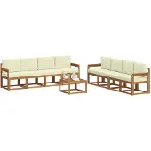vidaXL Outdoor-Sofagarnitur 9 Stk. Natur und Creme