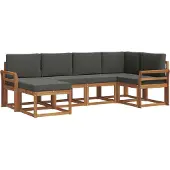 vidaXL Outdoor-Sofagarnitur 6 stk. Natur und Anthrazit