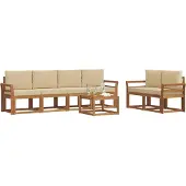 vidaXL Outdoor-Sofagarnitur 7 stk. Natur und Beige