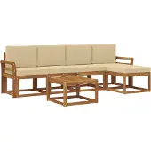 vidaXL Outdoor-Sofagarnitur 6 stk. Natur und Beige