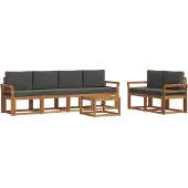 vidaXL Outdoor-Sofagarnitur 7 stk. Natur und Anthrazit