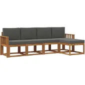 vidaXL Outdoor-Sofagarnitur 5 stk. Natur und Anthrazit