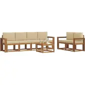 vidaXL Outdoor-Sofagarnitur 7 stk. Natur und Beige