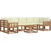 vidaXL Outdoor-Sofagarnitur 8 stk. Natur und Creme