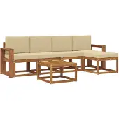 vidaXL Outdoor-Sofagarnitur 6 stk. Natur und Beige