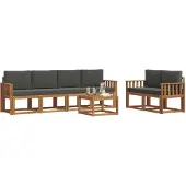 vidaXL Outdoor-Sofagarnitur 7 Stk. Natur und Anthrazit