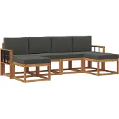 vidaXL Outdoor-Sofagarnitur 6 stk. Natur und Anthrazit