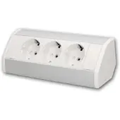 ORNO Aufbau-Steckdose 3-fach Warmweiß Silber 230V 3680W 06m Kabe