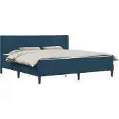 vidaXL Bettgestell mit Matratze mit Kopfteil Blau 180 x 200 cm Samt
