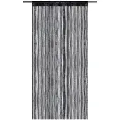 Arsvita Fadenvorhang Fadengardine Gardine Vorhang Metall-Optik 140 cm x 250 cm Stangendurchzug Schwarz