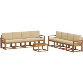 vidaXL Outdoor-Sofagarnitur 9 stk. Natur und Beige