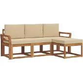vidaXL Outdoor-Sofagarnitur 4 stk. Natur und Beige