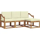 vidaXL Outdoor-Sofagarnitur 4 Stk. Natur und Creme
