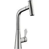 NABER Armatur UMORE 2 in Edelstahlfinish mit herausziehbarem Auslauf / Küchenarmatur / Einhebelmischer