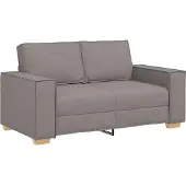 vidaXL 2-tlg. Sofagarnitur mit Kissen Taupe Stoff