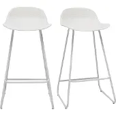Miliboo - Design-Barhocker weiß H65 cm (2er-Satz) ELLA