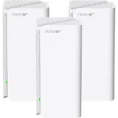 Tenda MX21 PRO 2er-Set Mesh-System für das gesamte Zuhause. Wi-Fi 6E Gigabit Tri-Band AX5700, 3 Gigabit-Ports, MU-MIMO, Beamforming, MFDMA, Abdeckung bis zu 500 m²