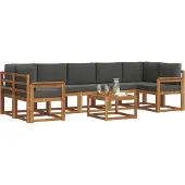vidaXL Outdoor-Sofagarnitur 8 stk. Natur und Anthrazit