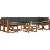 vidaXL Outdoor-Sofagarnitur 8 Stk. Natur und Anthrazit