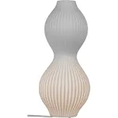 Formano Tischlampe Keramik weiß mit Rillen 18 x 40 cm