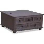Ebuy24 New Mexico Couchtisch mit 5 Schubladen 91x91 kolonial gebeitzt/Wachs.