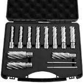 Vevor HSS-Kernbohrer Weldon-Schaft 13-tlg. Magnetbohrer 11,11–26,98 mm Schnittdurchmesser