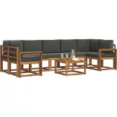 vidaXL Outdoor-Sofagarnitur 8 stk. Natur und Anthrazit
