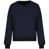 Trigema Sweatshirt "Dünnes Sweatshirt", Damen, Gr. L, blau (navy), Sweatware, 50% Baumwolle, 50% Polyester, Basic, Rundhals, Sweatshirts Sweatshirt