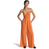 Billabong Jumpsuit "To The Moon", Damen, Gr. M, orange (bright orange), Obermaterial: 60% Baumwolle, 40% Viskose., Overalls Jumpsuit