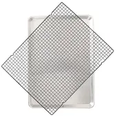 Nordic Ware – Backblech aus Aluminium mit glattem Boden und Antihaft-Gitter, Größe: Big Sheet – Farbe: Silber