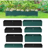 Jayseuw Garten-Hochbeet Grün 240x90x60cm Verzinkter Stahl - Beete