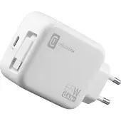 Cellularline 65-W-GAN+-LADEGERÄT MIT AUSZIEHBAREM KABEL UND USB-C-ANSCHLUSS, Drinnen, AC, 0,9 m, Weiß