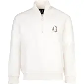 Armani Exchange für Herren. XM000370AF10818U0009 Lässiges Sweatshirt weiß (L), Baumwolle, Langarm