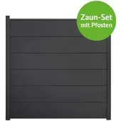MR-Zaun Nova Komplettset mit Alu-Pfosten, Anthrazit, 15,14 m
