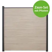 MR-Zaun Nova Komplettset mit Alu-Pfosten, Sheffield Oak, 22,66 m