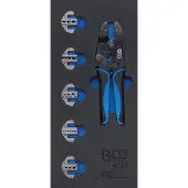 Bgs 1/3 Werkstattwageneinlage: Crimpzangen-Satz mit 5 Paar Pressbacken, 11-tlg. (...