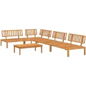 vidaXL 5-tlg. Garten-Sofagarnitur aus Paletten Massivholz Akazie