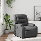 Prolenta Maison Exclusive - Massagesessel Relaxsessel Grau Kunstleder