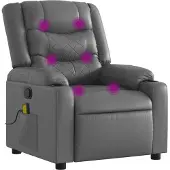 Syfax Massagesessel Relaxsessel Grau Kunstleder