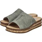 Rieker Damen Pantolette breiter Riemen Keilabsatz Kork 62905, Größe:37 EU, Farbe:Mehrfarbig