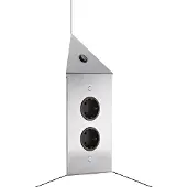 Thebo 2-fach Energie-Ecksäule STS 3007-2C in Edelstahl mit Minischalter / Ecksteckdosen / Steckdosenleiste / Steckdosen