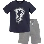 Kidsworld T-Shirt & Shorts "2tlg. Set T-Shirt + Sweatshorts" Set, 2, 2 Stk. BIKER-Druck, jedes Teil einzeln tragbar