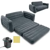 B2X Sofa 2in1 Samtmatratze + INTEX-Pumpe 66552-66640