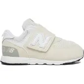 New Balance Unisex für Kinder. NW574V1 Sneaker 574 NEW-B Hook & Loop, weiß (21.5), Wohnung, Klettverschluss, Lässig, Grau, Kinderbekleid